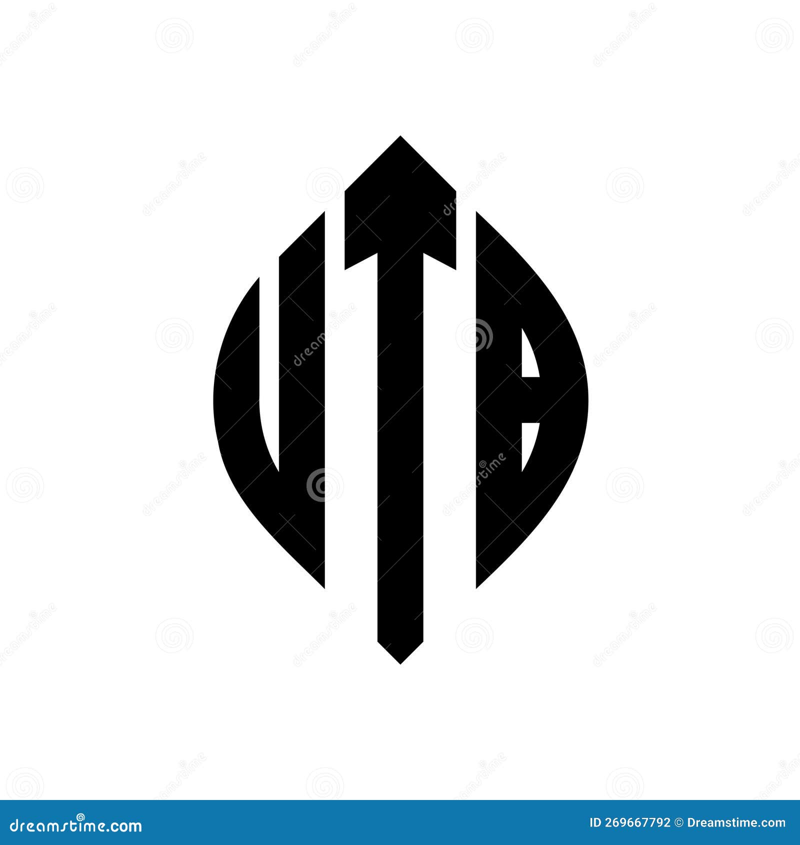 utb circle letter logo  with circle and ellipse . utb ellipse letters with typographic style. the three initials form a