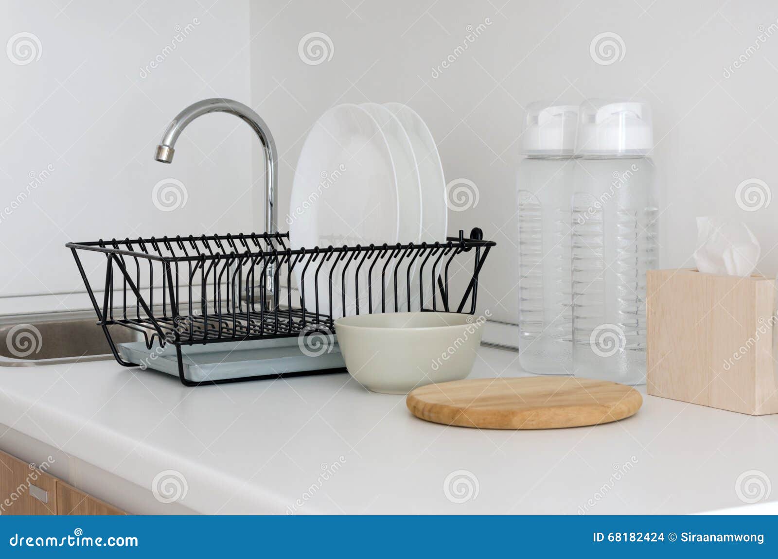 Utensil on White Top Counter Sink Stock Photo Image of equipment
