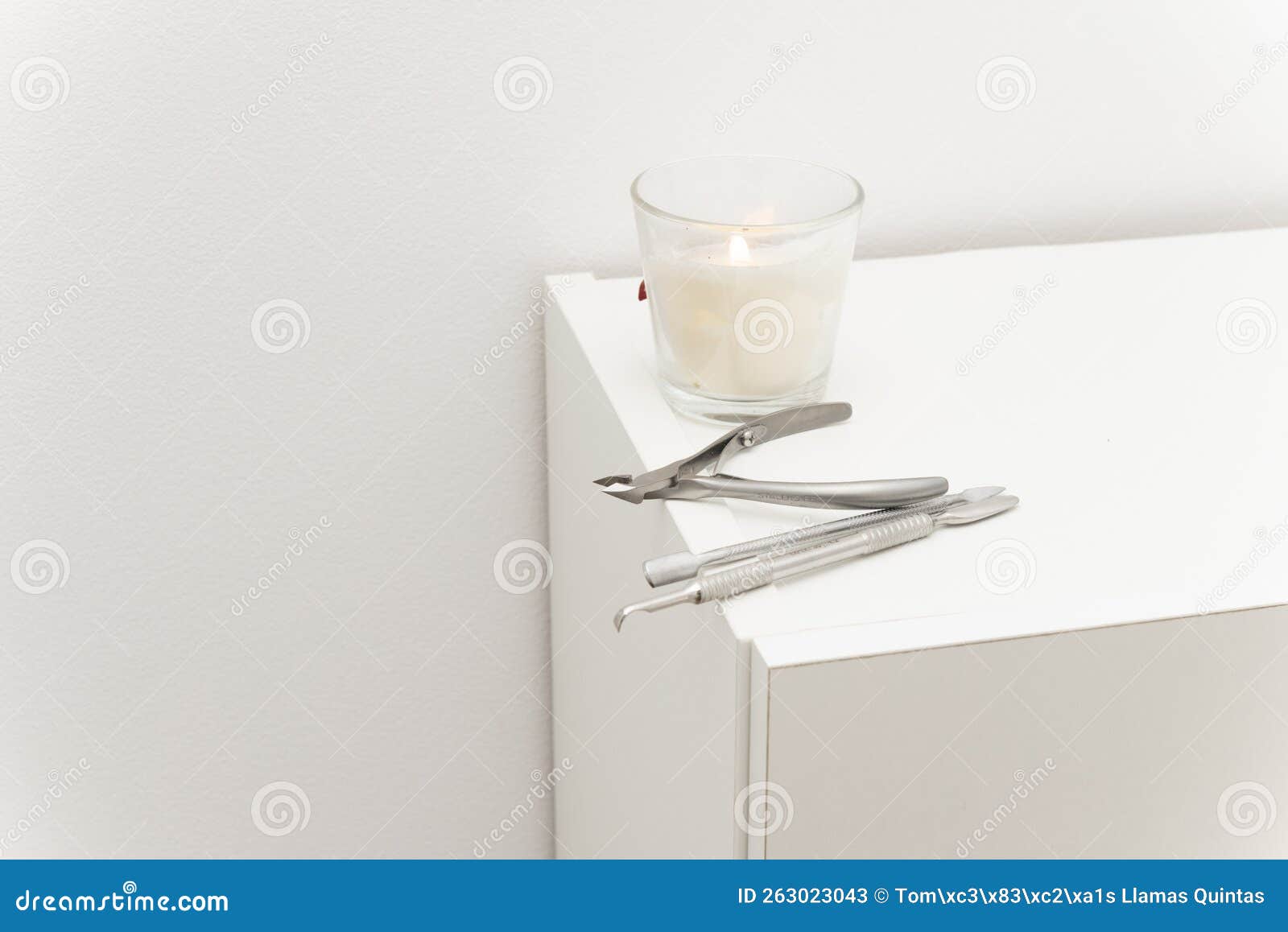 Utensils for Cleaning and Caring for Nails in a Beauty Salon Stock