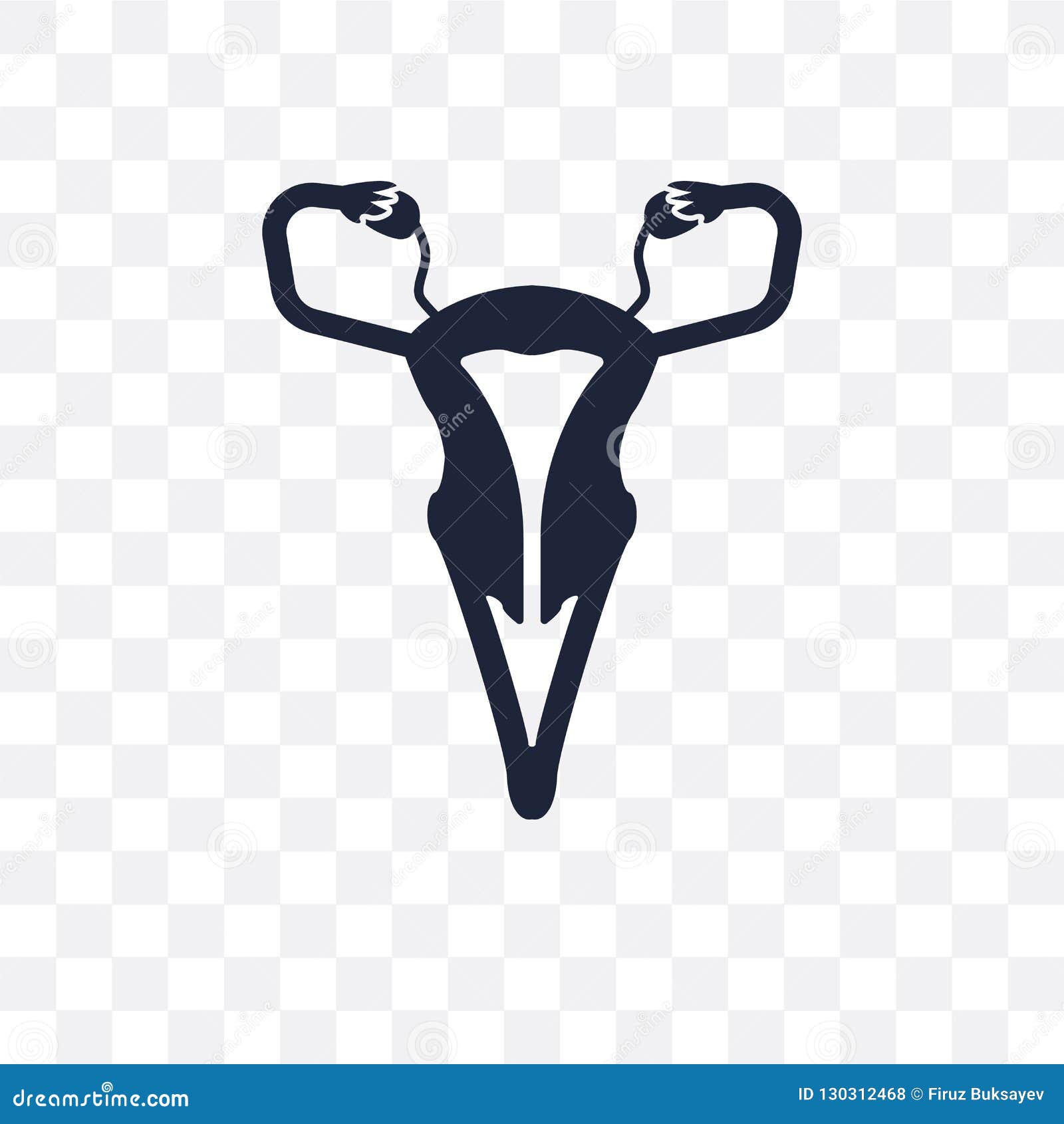 uterus and fallopian tube transparent icon. uterus and fallopian