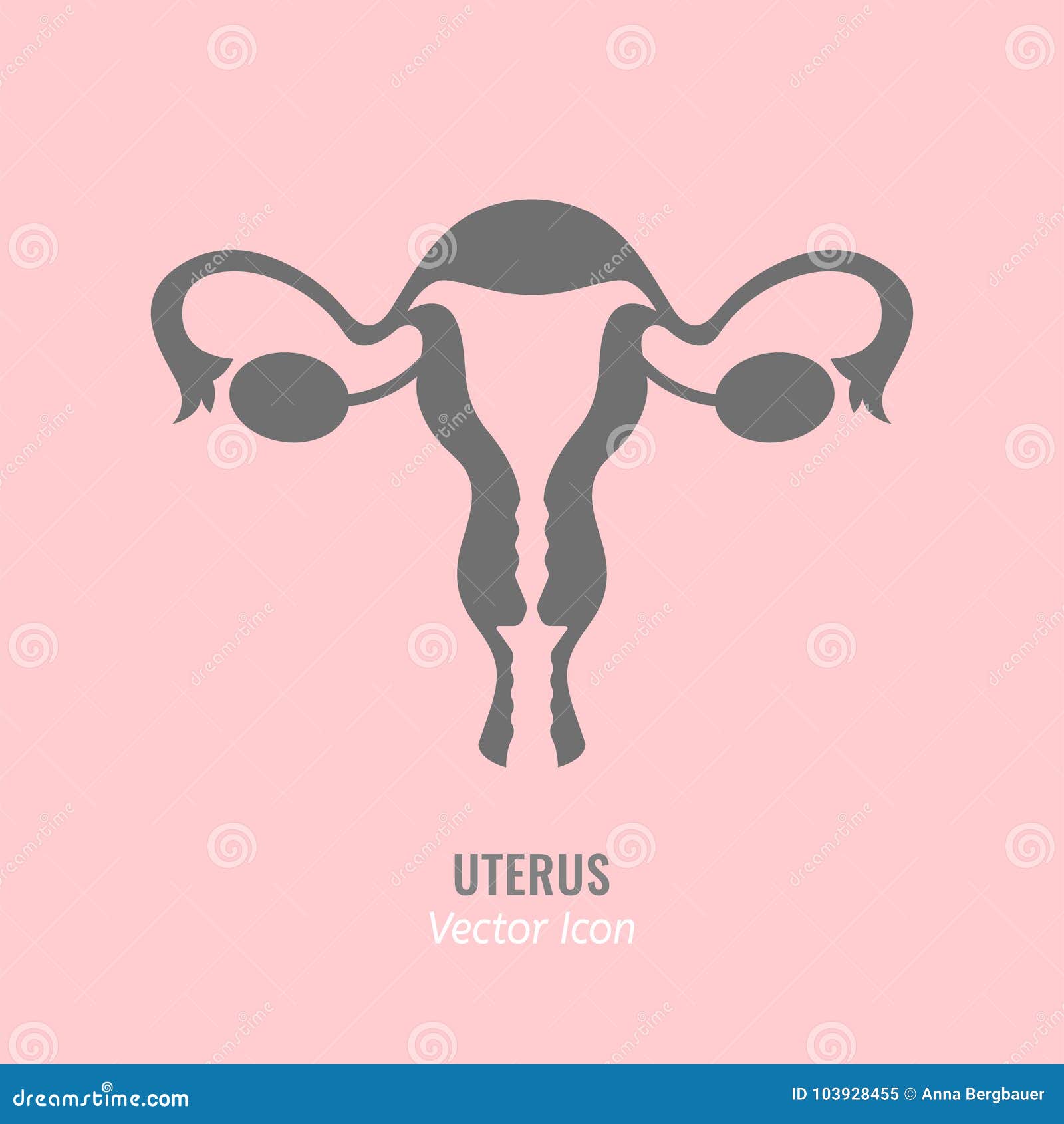 Uterus vector icon stock vector. Illustration of element - 103928455