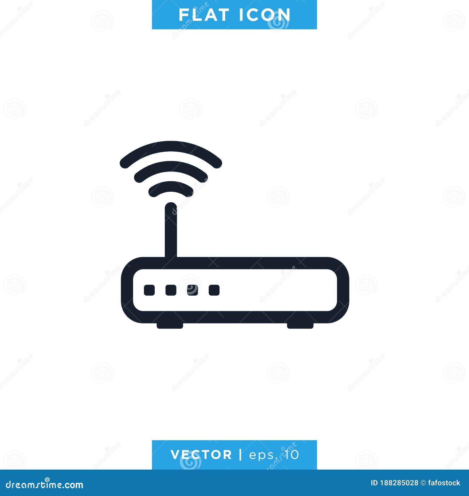 För Vektorlogotyp För Wifi-router-ikon Vektor - Illustration medel, nätverk: 188285028