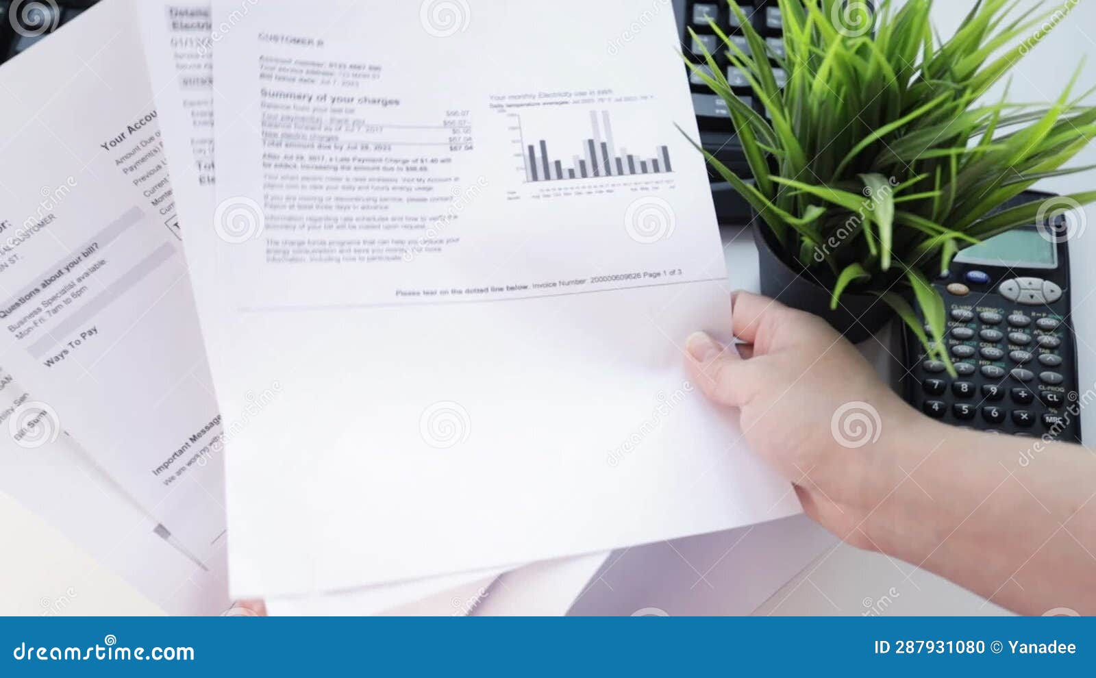 Utility Bill, Heat and Water Utility Bill for a House Stock Footage