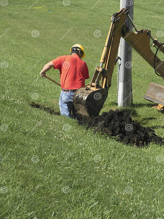Utility Work stock image. Image of occupation, backhoe 908003