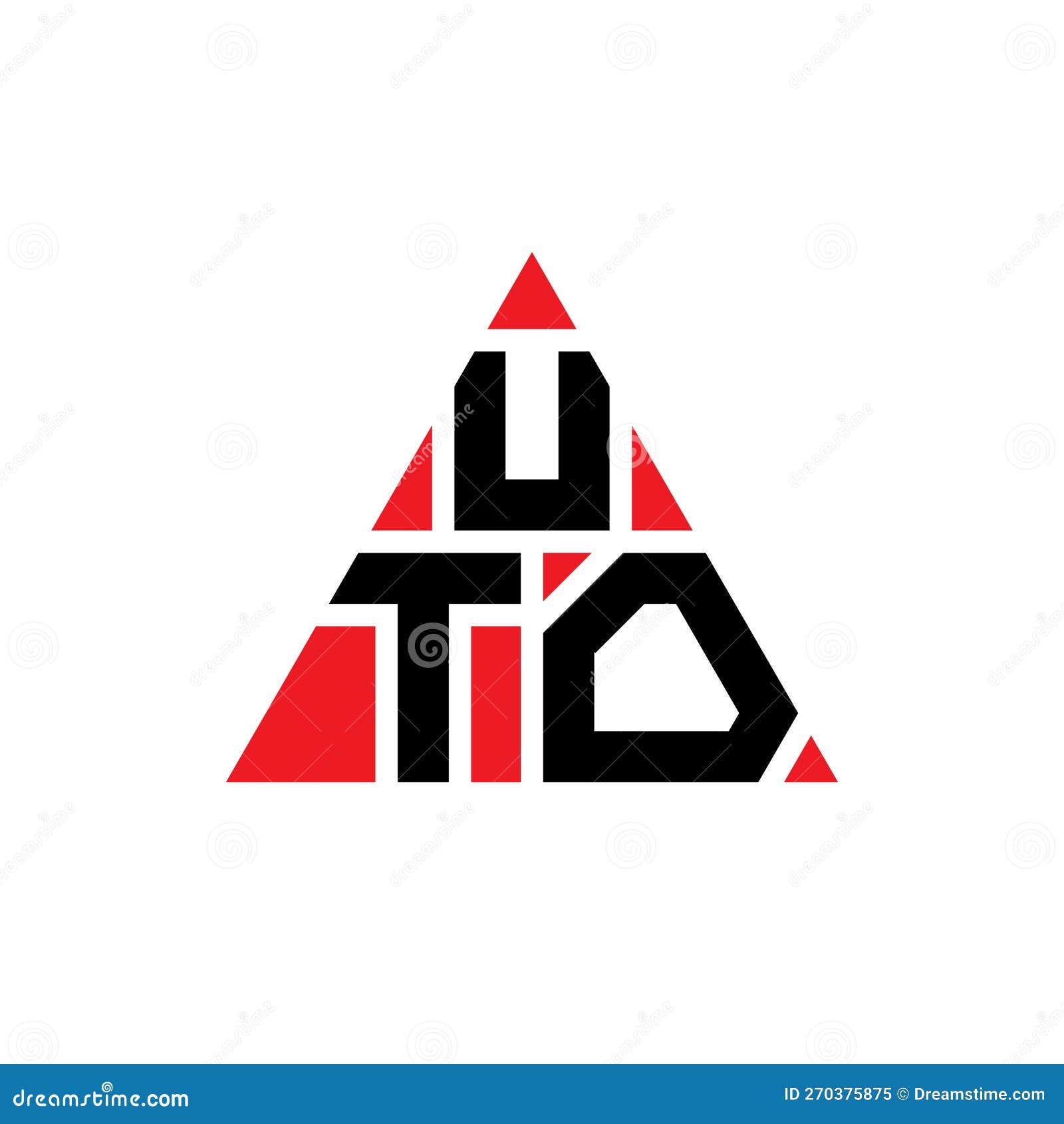 uto triangle letter logo  with triangle . uto triangle logo  monogram. uto triangle  logo template with red