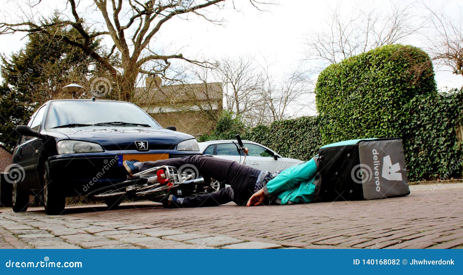 Utrecht, the Netherlands, February 19, 2019: Car Accident with