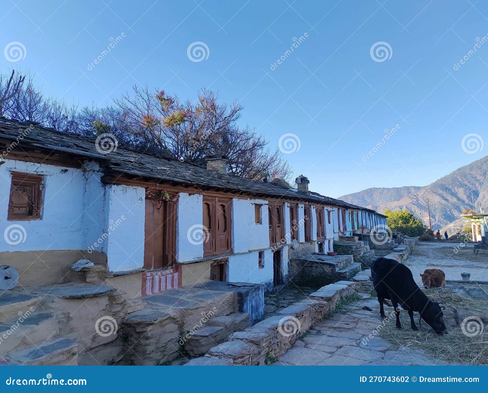 Uttarakhand Old Village Indian Old Village in Mountain Stock Photo