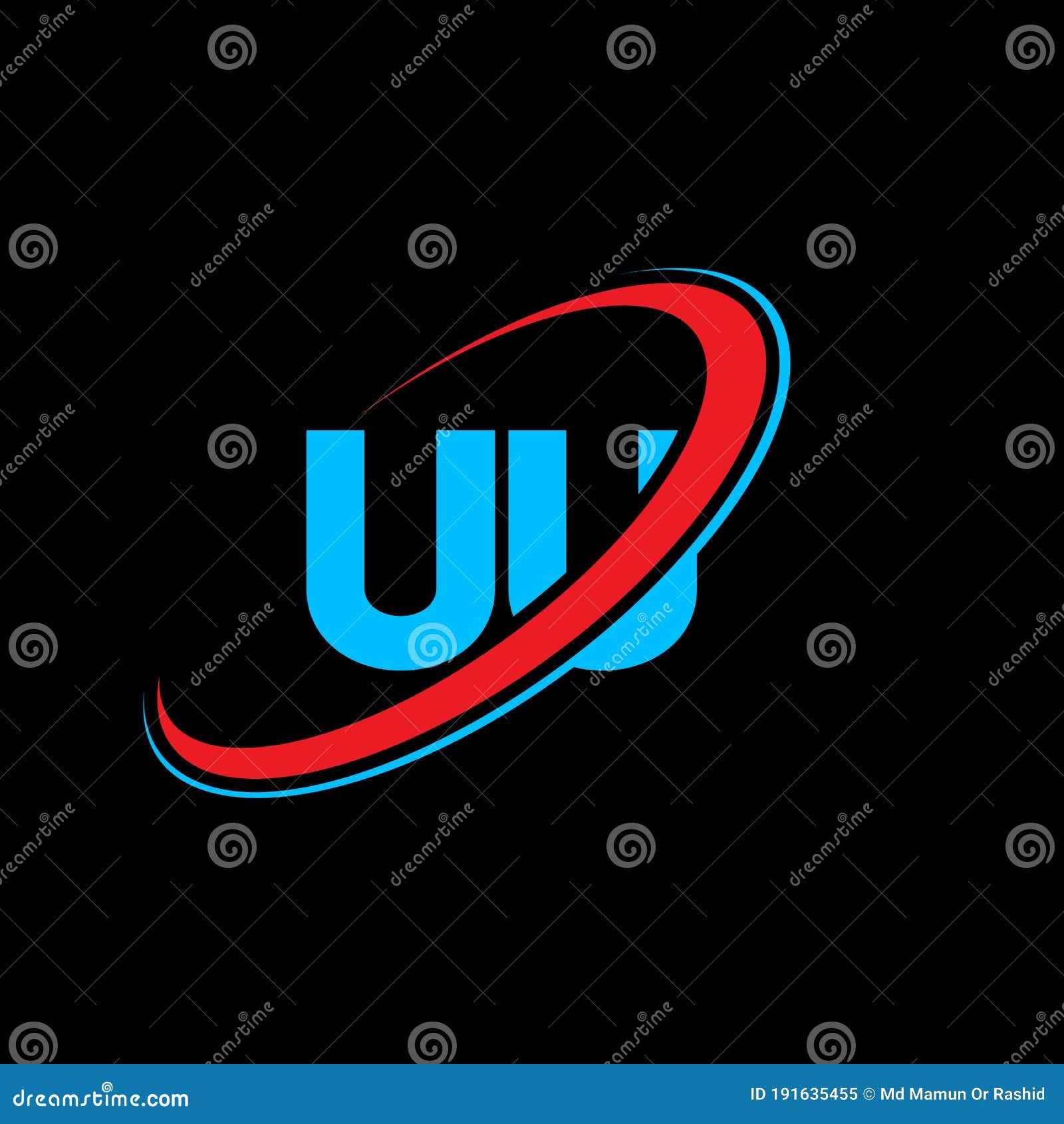 UU U U Letter Logo Design. Initial Letter UU Linked Circle Uppercase ...