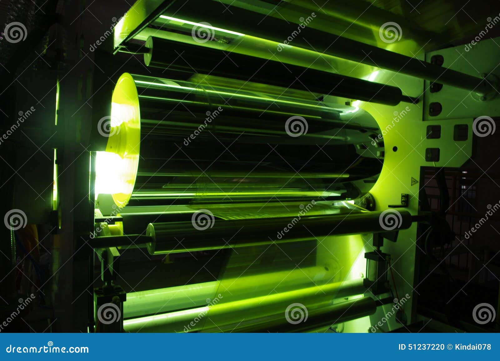 UV Coating Plastic Film stock photo. Image of curing 51237220