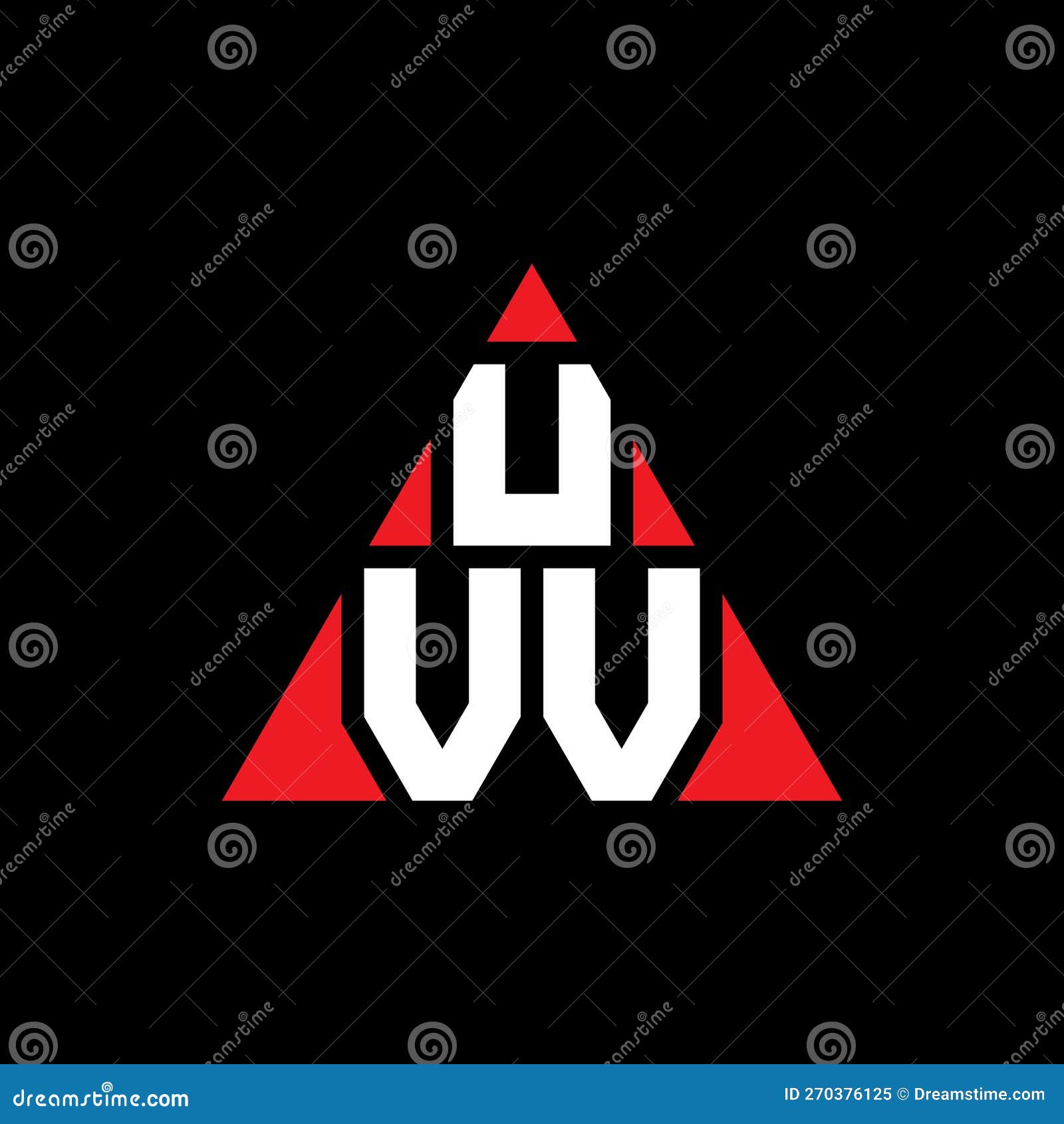 uvv triangle letter logo  with triangle . uvv triangle logo  monogram. uvv triangle  logo template with red