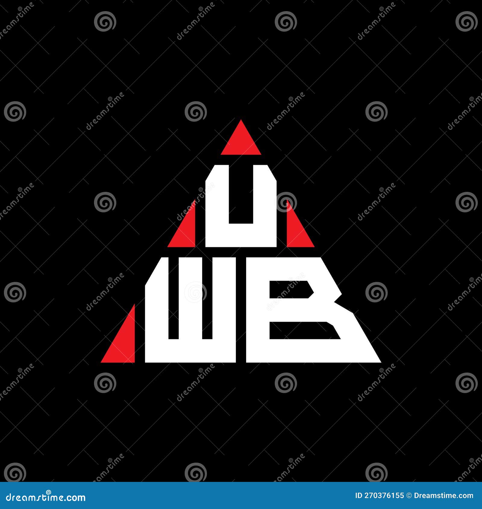 uwb triangle letter logo  with triangle . uwb triangle logo  monogram. uwb triangle  logo template with red