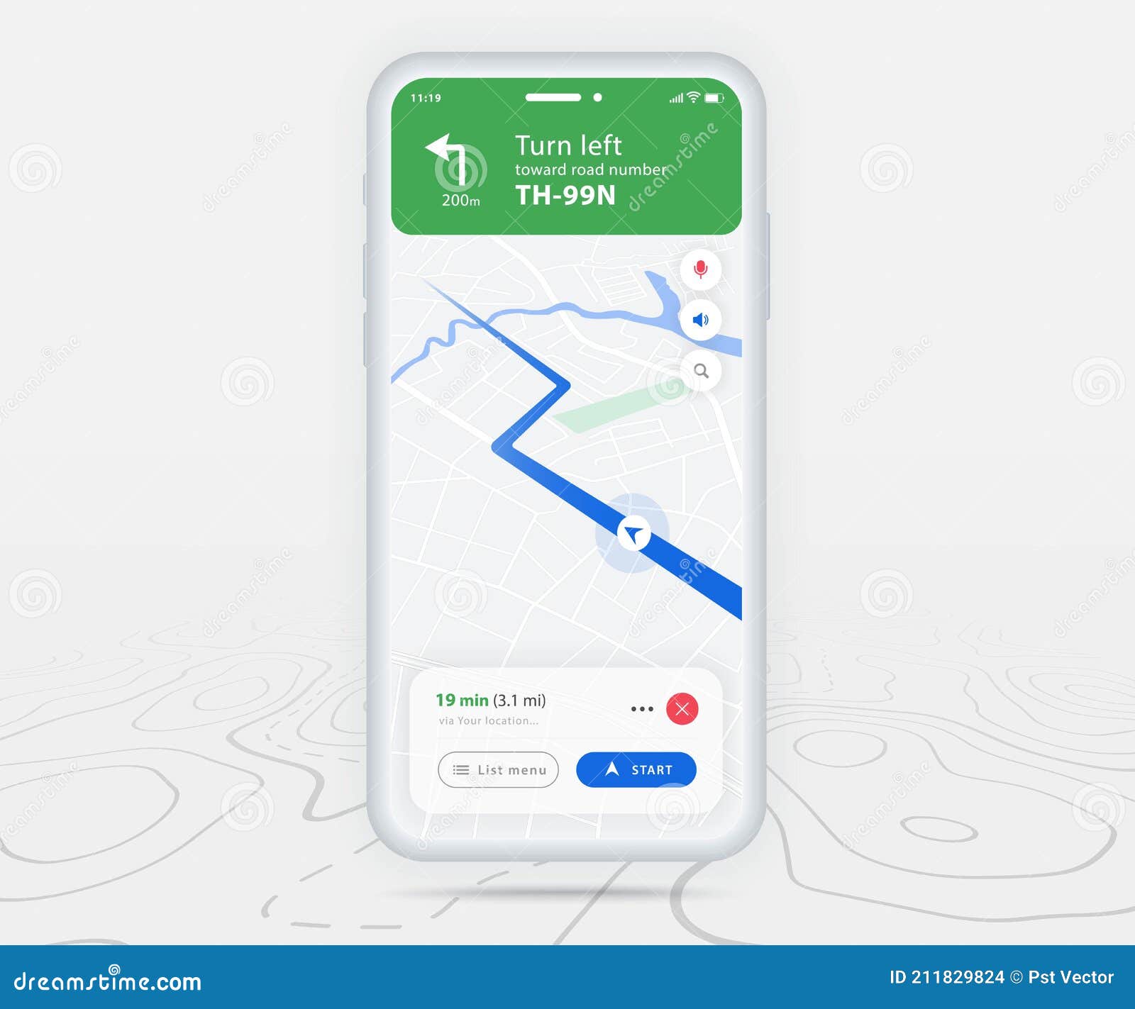 aplicativo de navegação gps de mapa de smartwatch ux conceito de interface  do usuário, aplicativo de mapa de relógio, relógio de pulso de mapa de  pesquisa de aplicativo, mapa de tecnologia, pulso