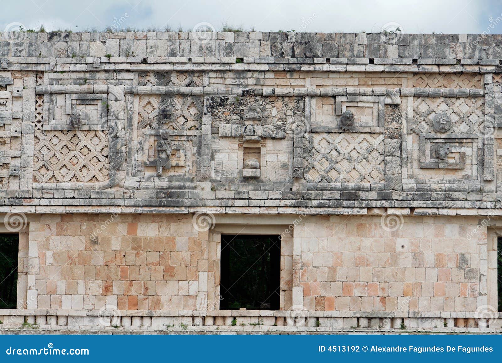 uxmal carved wall yucatan mexico