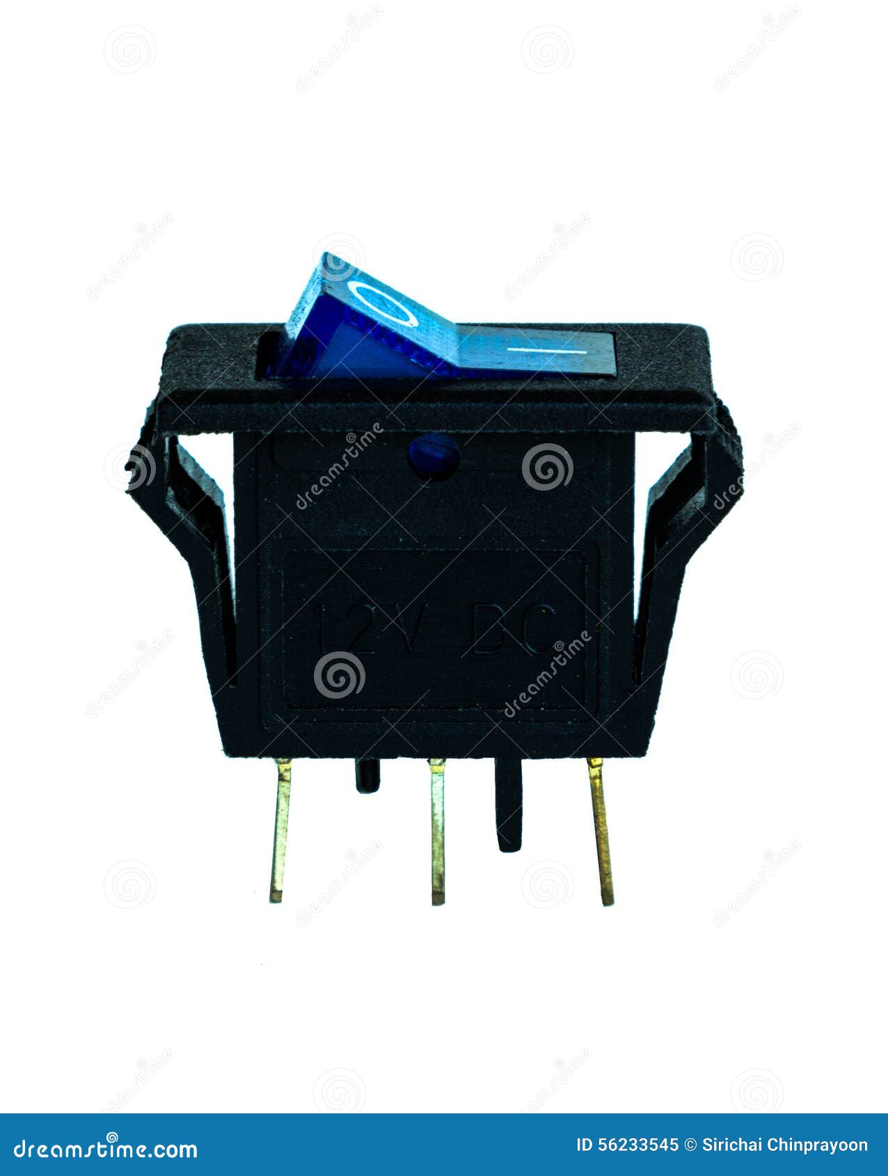12V DC Switch blue light stock image. Image of shutdown 56233545