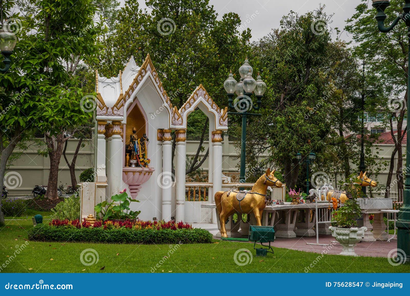 V Royal Palace In Bangkok Thailand Teak Garden Art Stock Image