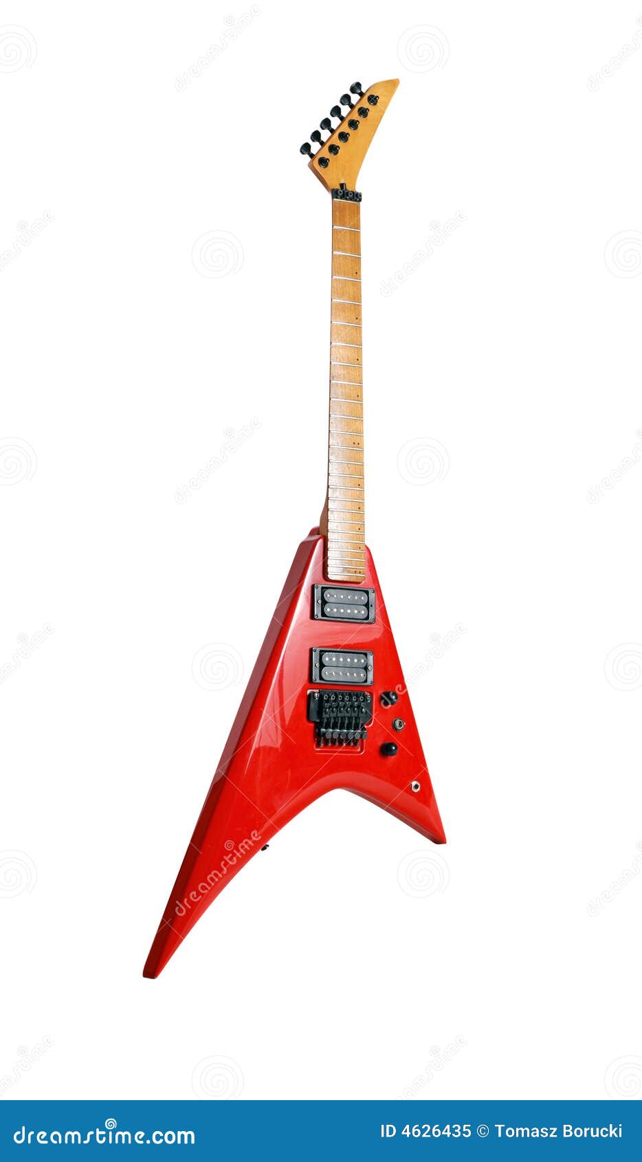 Vstyle electric guitar stock image. Image of instrument 4626435