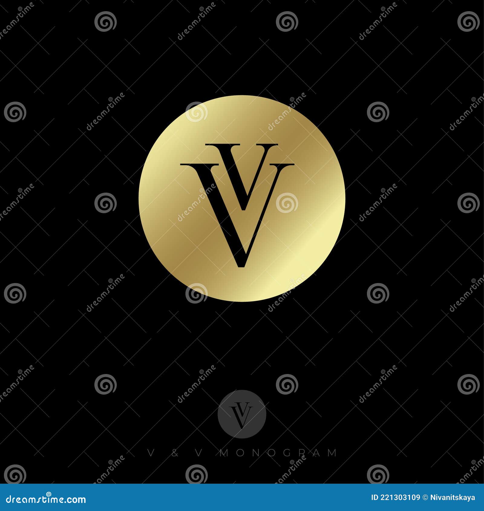 Premium pm logo monogram with gold circle frame Vector Image