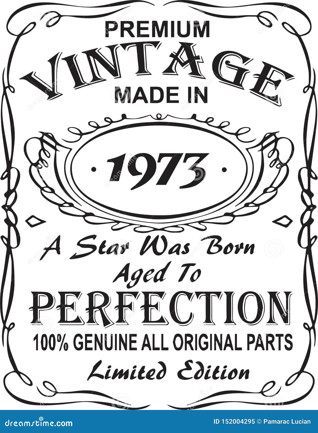 ial t-shirt print .premium vintage made in 1973 a star was born aged to perfection 100% genuine all original parts lim