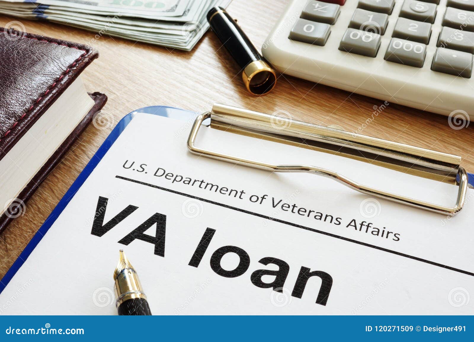 va loan u.s. department of veterans affairs form with clipboard.