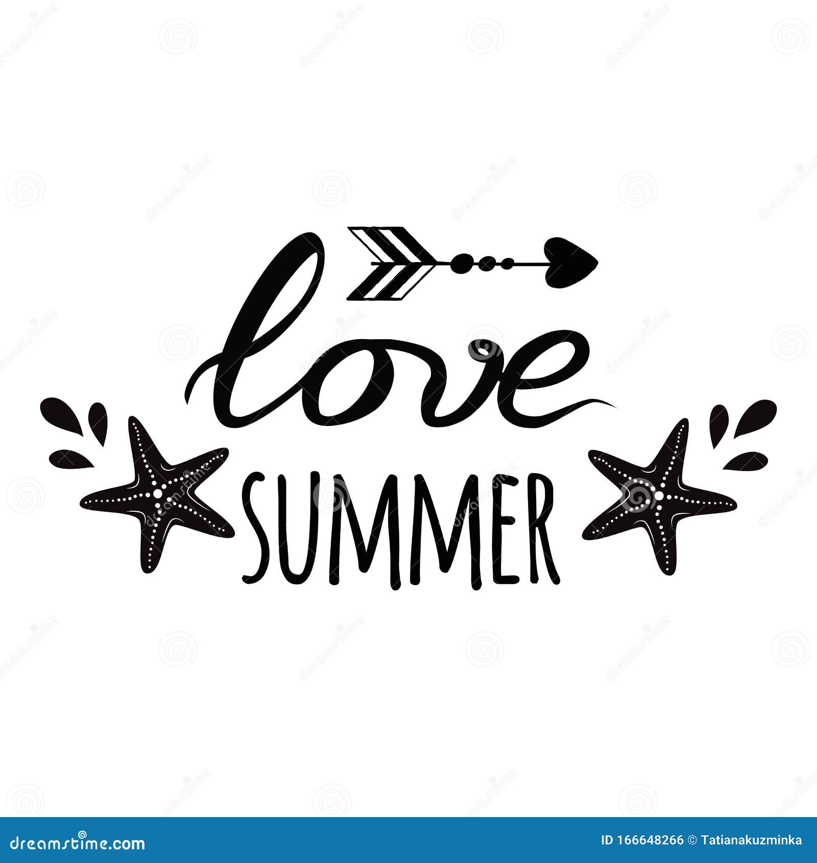 Vacances Inspirees De Logo D Ete De L Amour Et Citation De Voyage Avec Seastar Vague Dans La Copie Noire D Ete De Couleur Illustration Stock Illustration Du Inspirez Graphisme