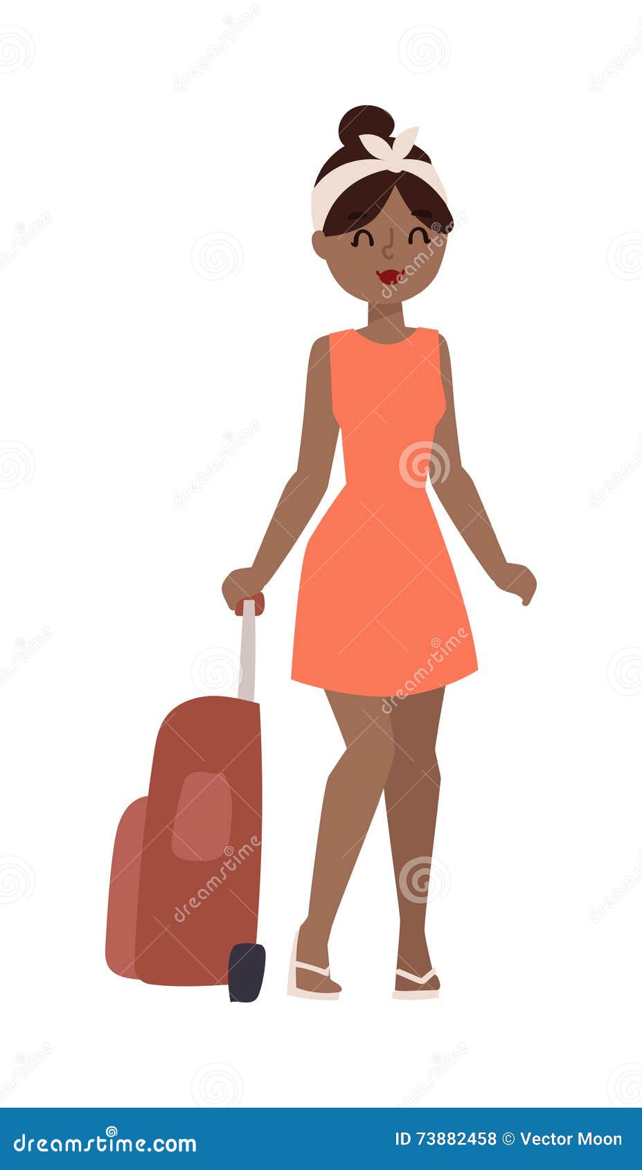 Vacation Girl Vector Illustration. Stock Vector - Illustration of ...