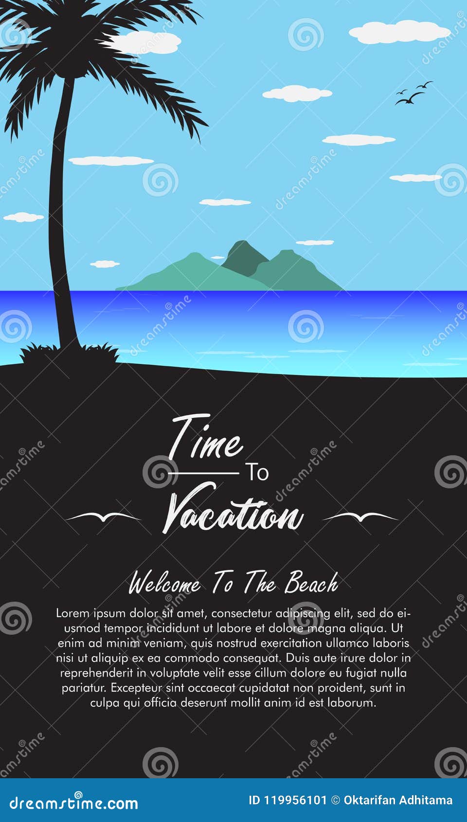 Vacation To Beach Flyer stock vector. Illustration of banner Inside Vacation Flyer Template