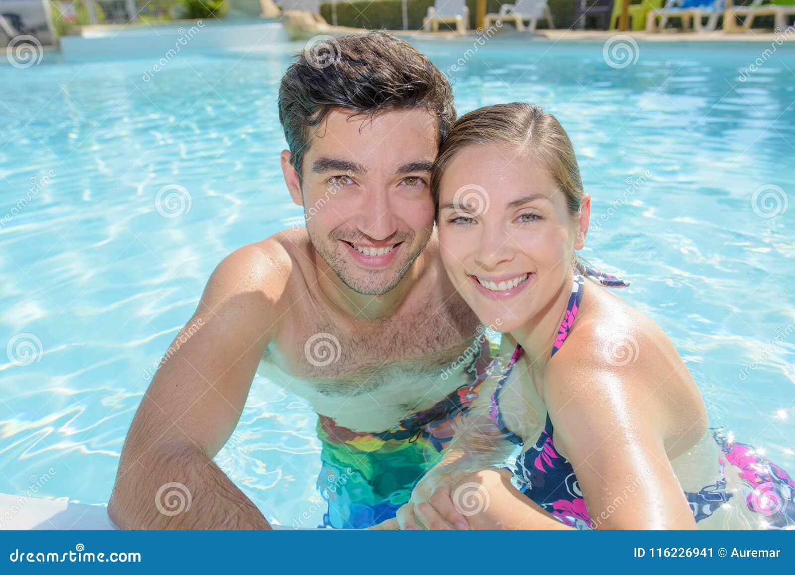 Couple In Pool. Summer Pool Resort. Life Winner. Butt In Bikini. Pool Party. Royalty-Free Stock