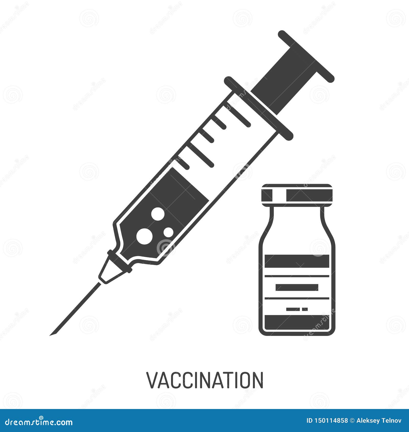 vaccination concept with syringe and vial icon