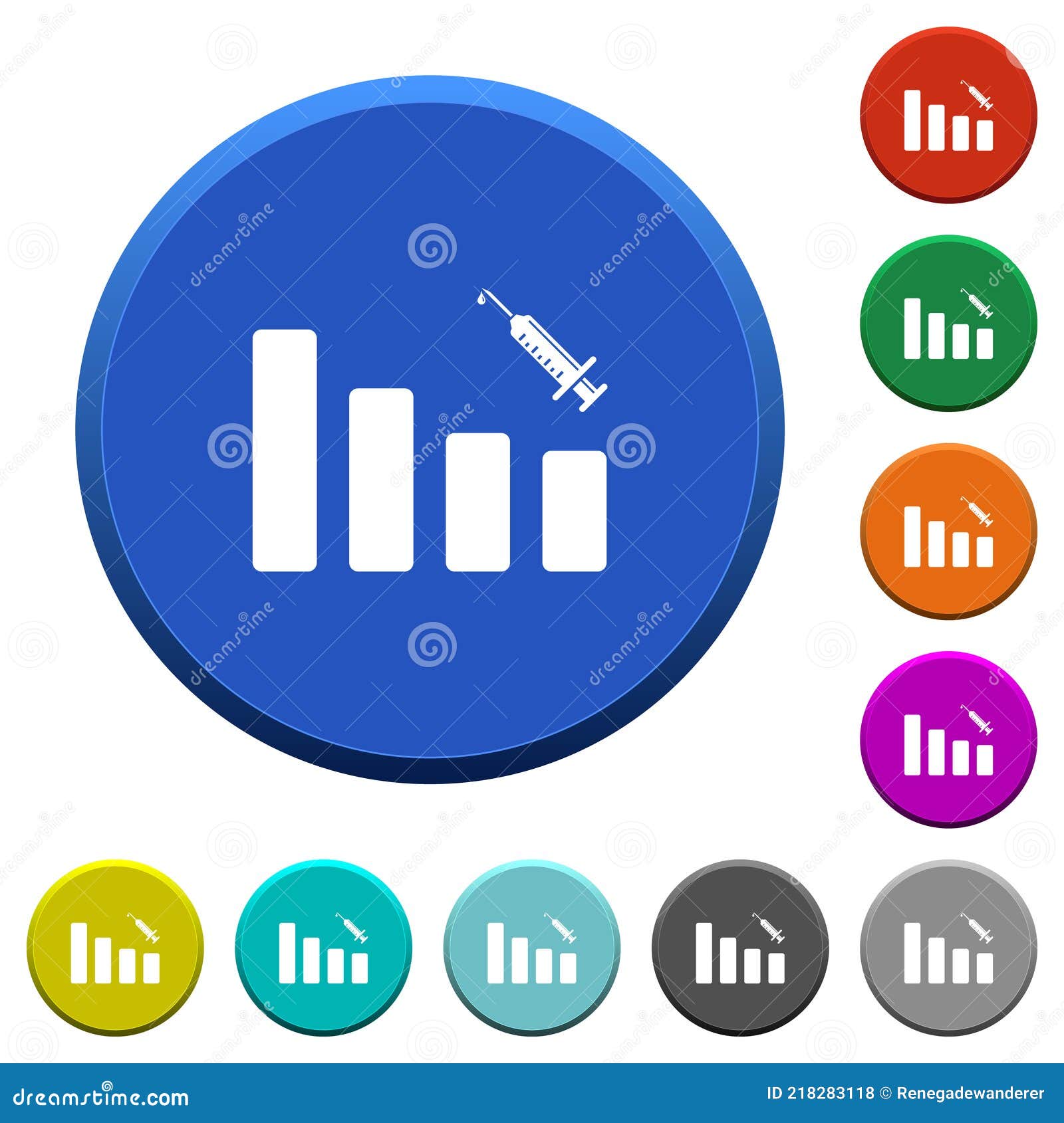 vaccination graph beveled buttons