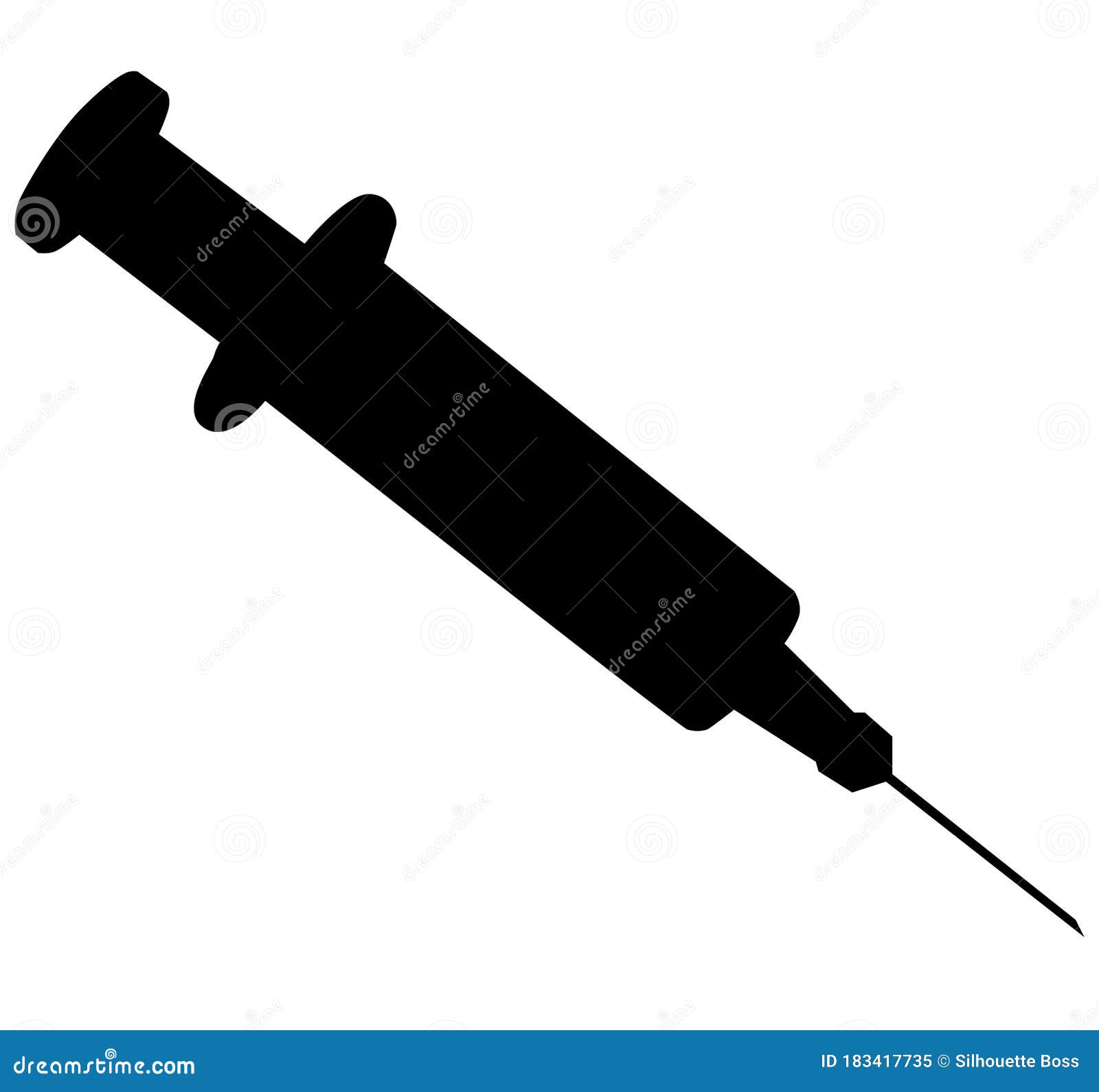 vaccination / injection syringe, insulin syringe. corona virus, coronavirus vaccination, covid-2019 syringe. silhouette