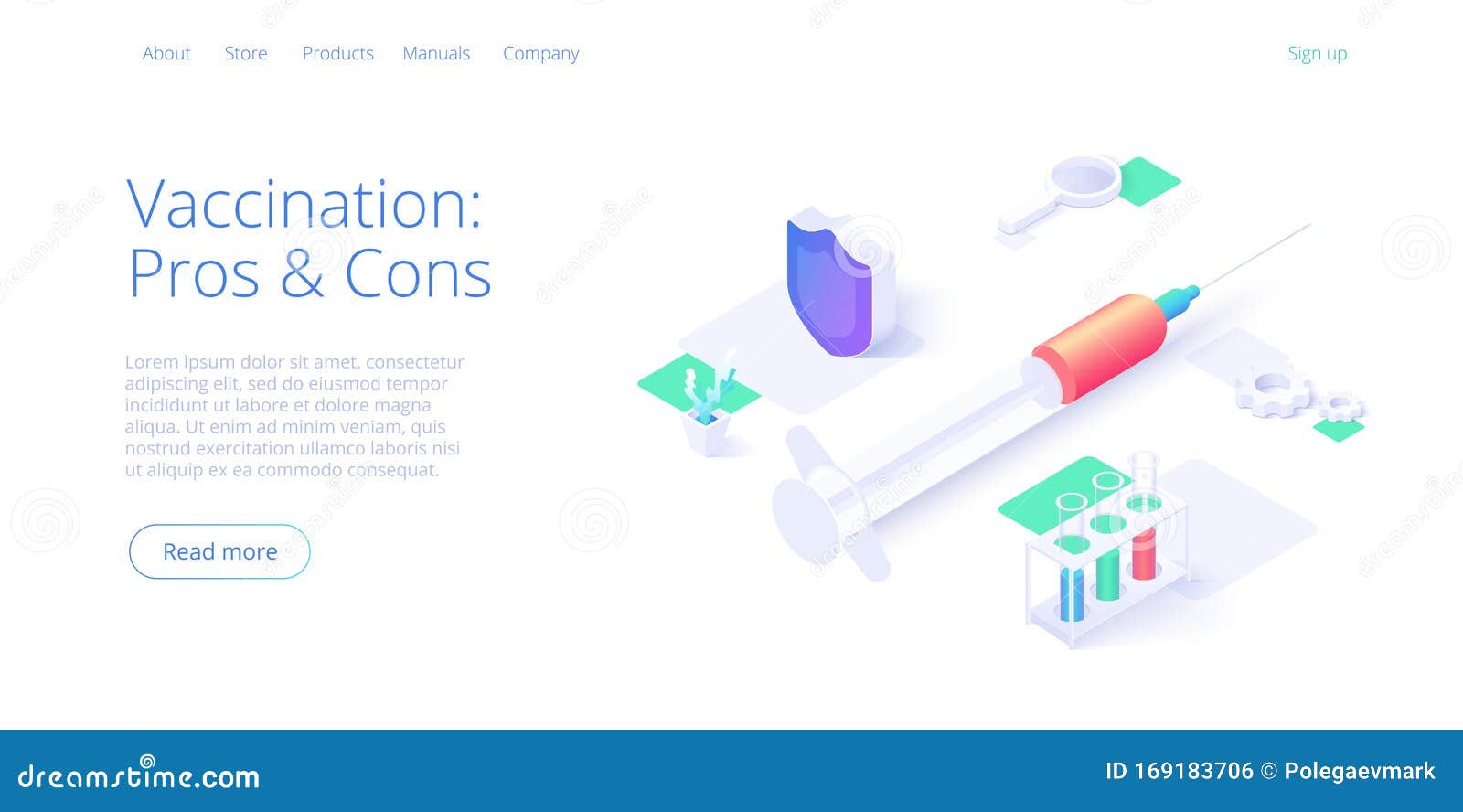 vaccination theme  in isometric  . flu injection with syringe needle. medical antidote shot or anti virus