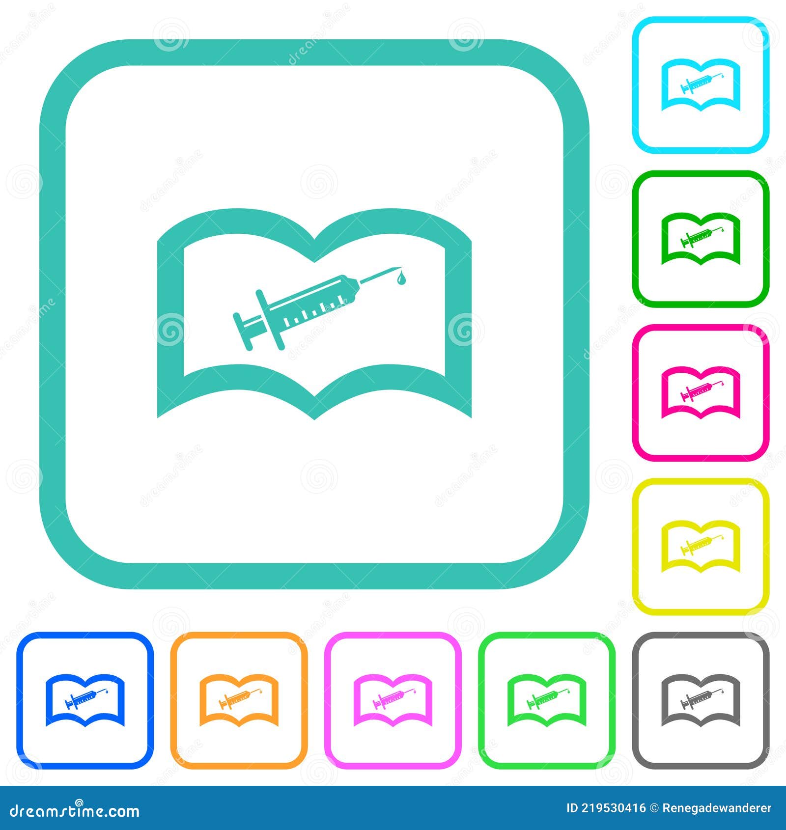 vaccine documentation vivid colored flat icons
