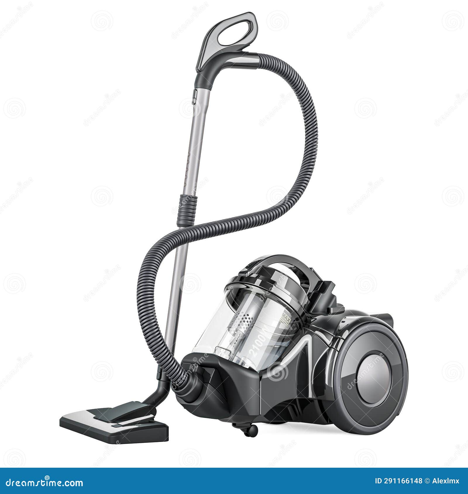 Vacuum Cleaner, Black Color. 3D Rendering Stock Illustration