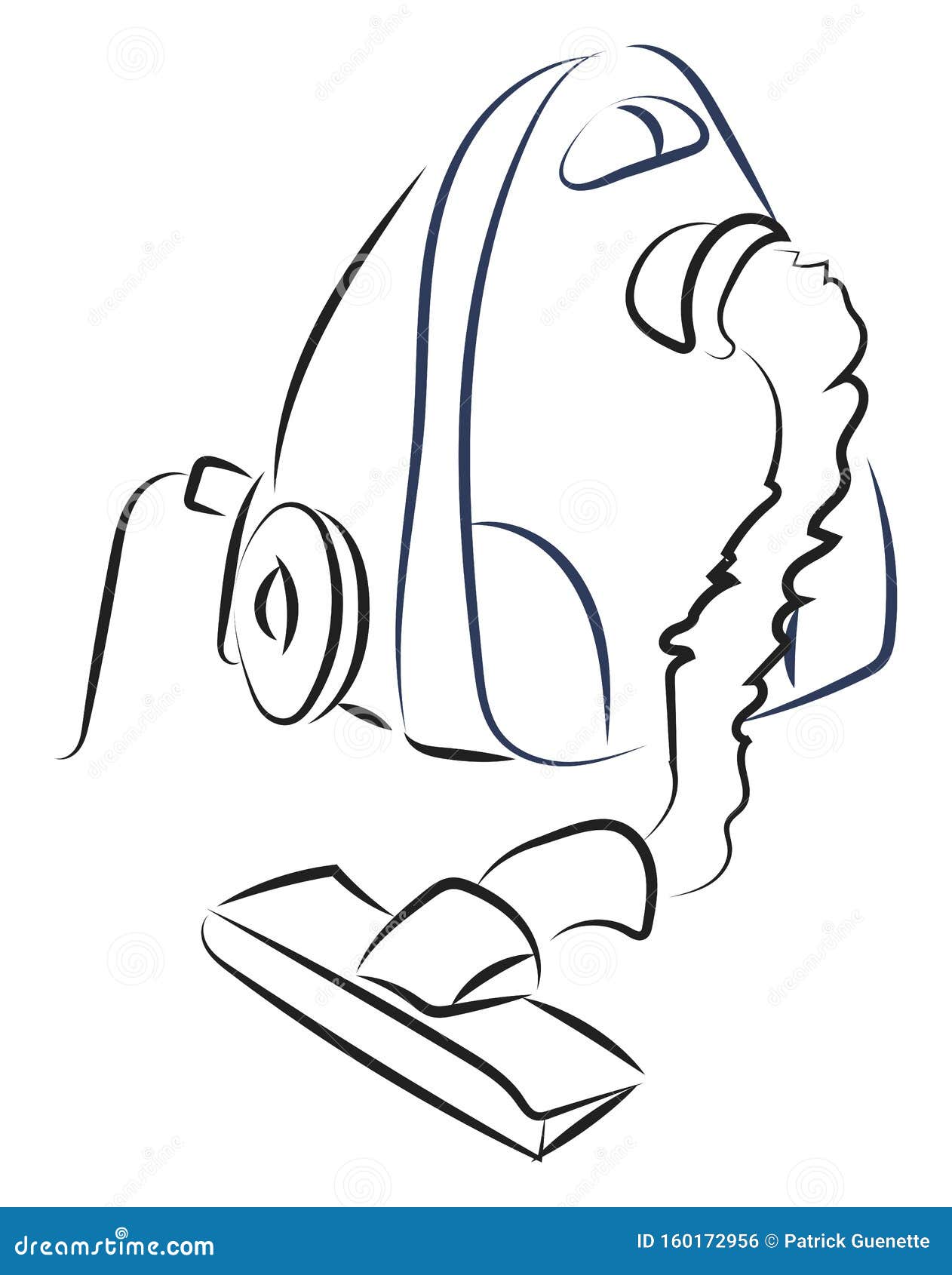 Vacuum Cleaner Drawing, Illustration, Vector Stock Vector