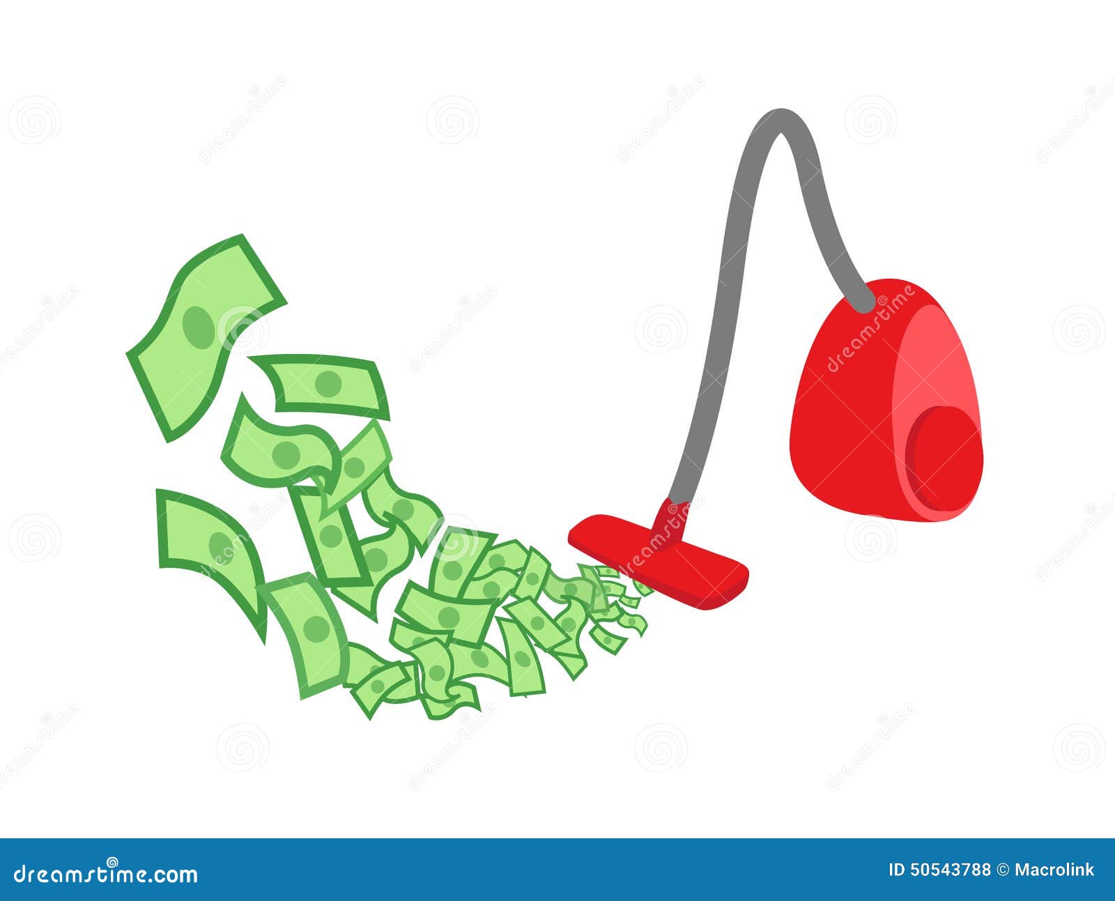 Vacuum Cleaner Gather Money Stock Vector Illustration of investment