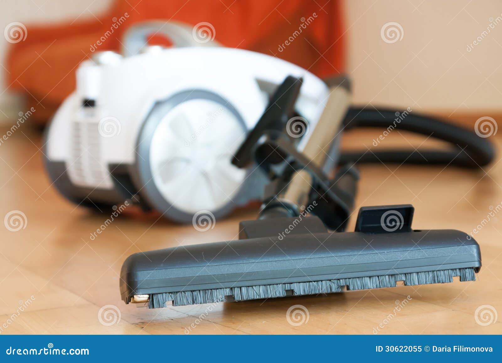 Vacuum cleaner on parquet stock image. Image of floor 30622055