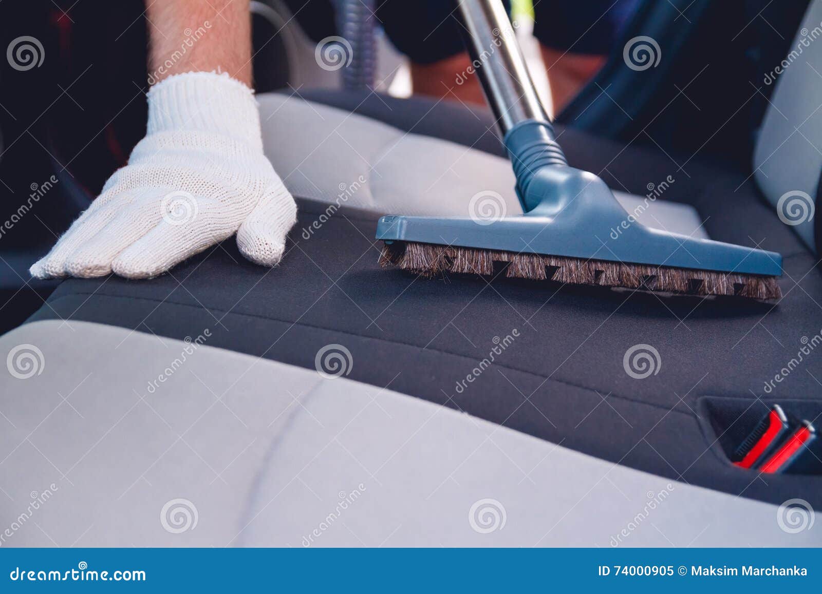 Vacuum cleaning car seats stock image. Image of dirt 74000905