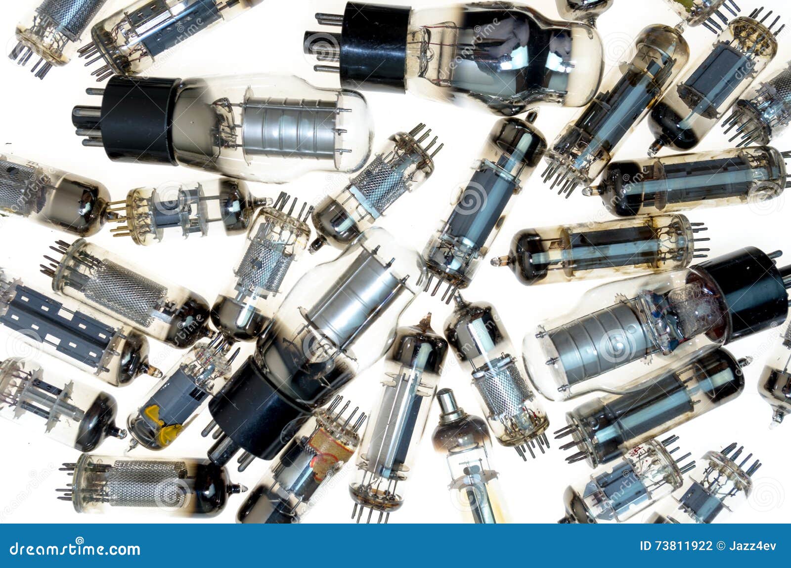 Vacuum Electronic Tubes on White Background Stock Photo Image of