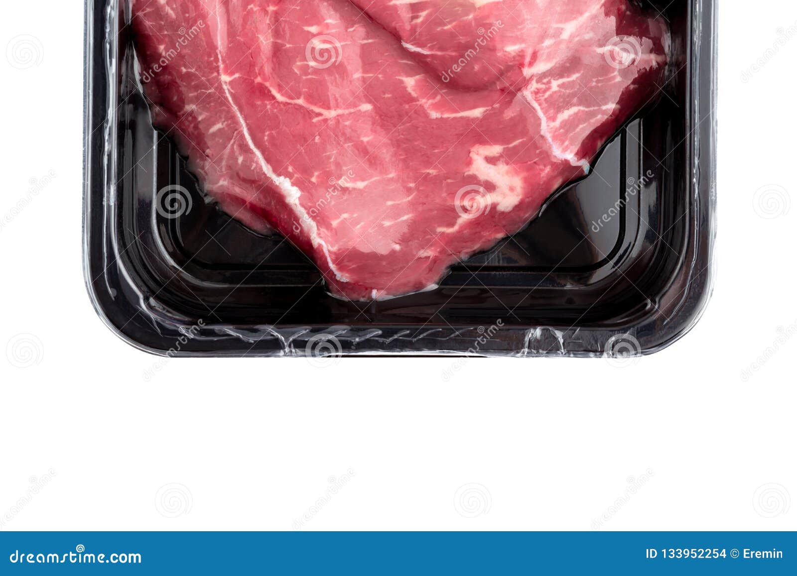 Vacuumpacked Beef On A White Background. Stock Photo Image of