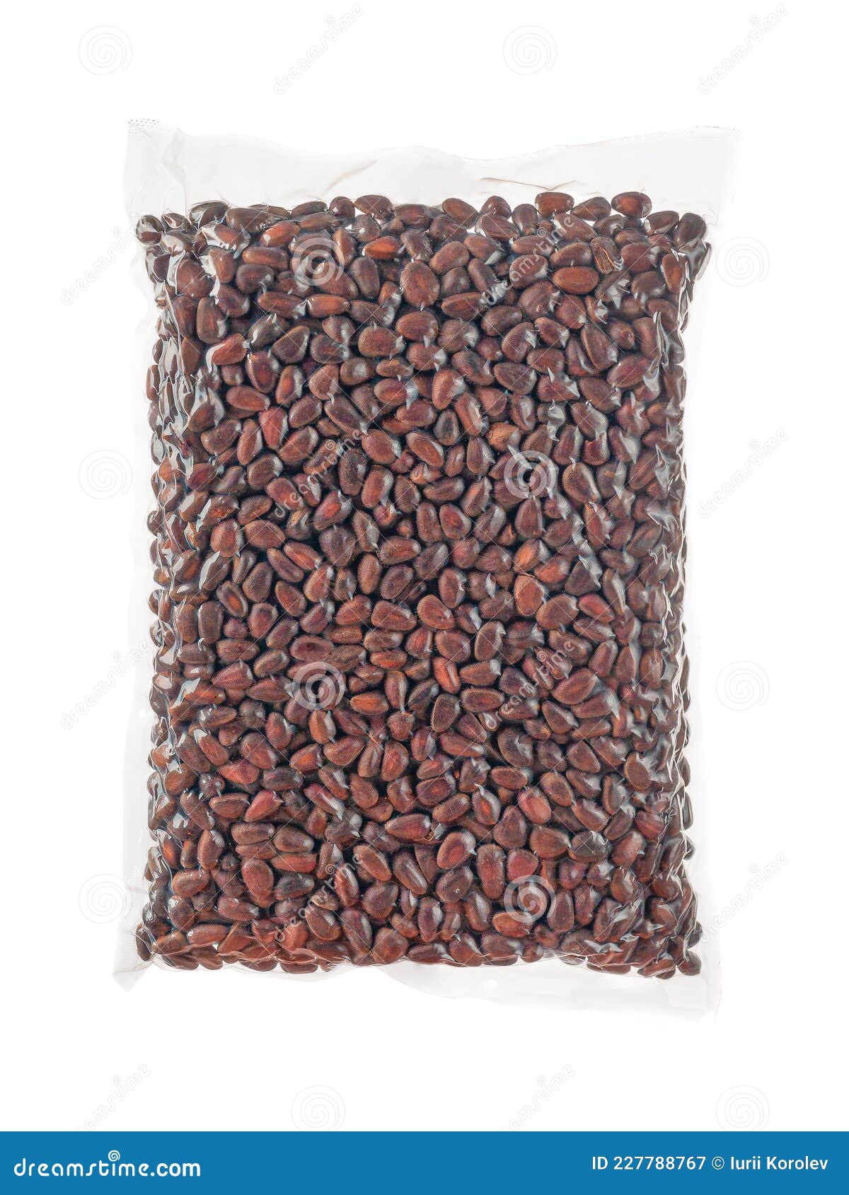 Vacuum Packed Pine Nuts in Shell. White Background Stock Image Image