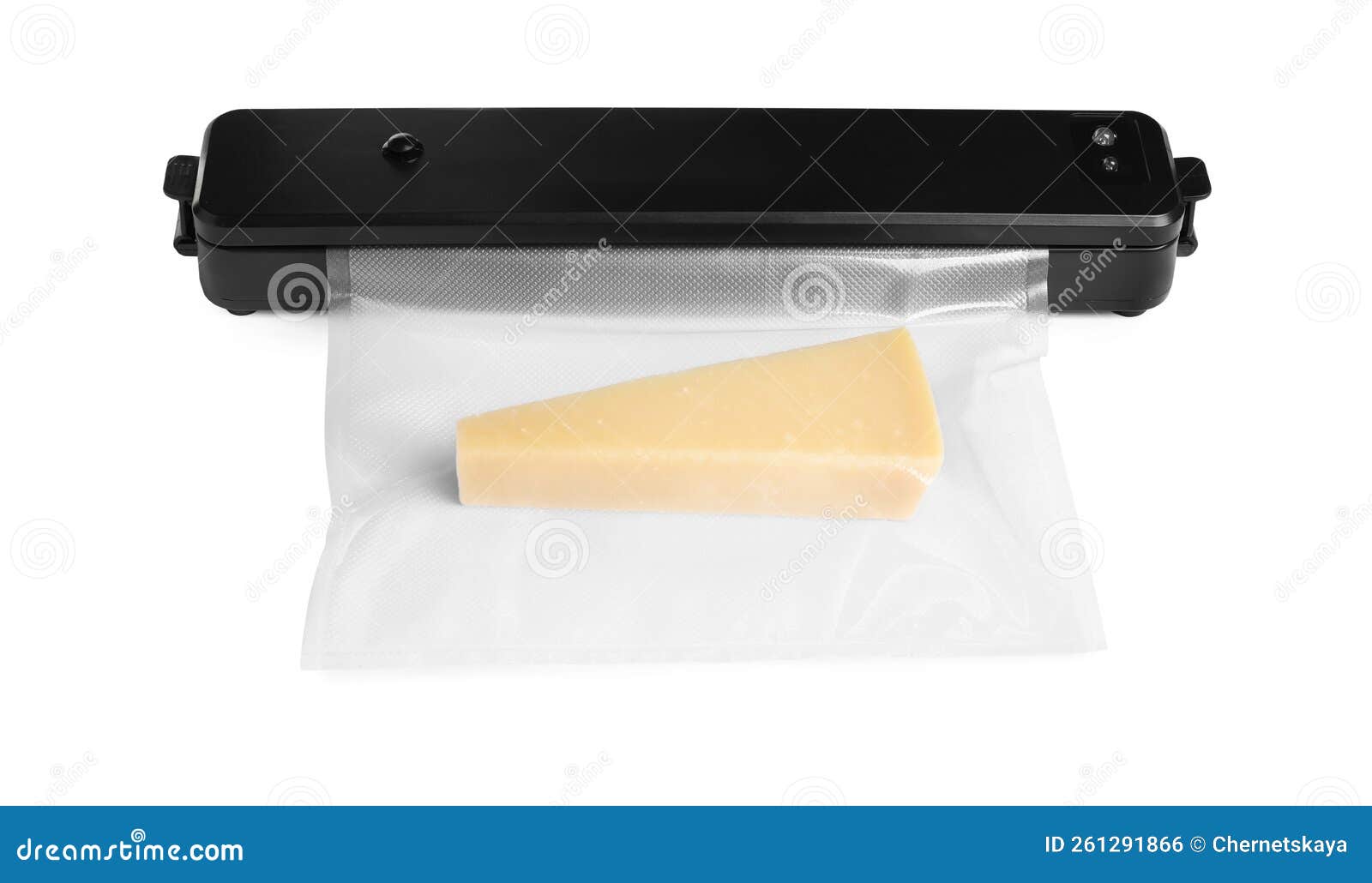 Vacuum Packing Sealer and Plastic Bag with Cheese on White Background Stock Photo Image of