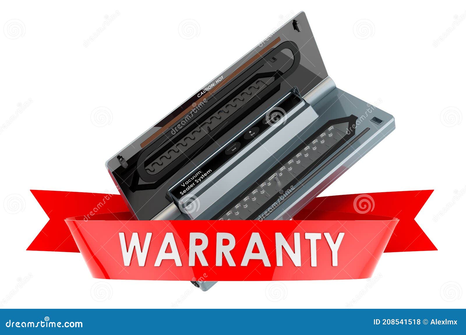 Vacuum Sealer Warranty Concept. 3D Rendering Stock Illustration