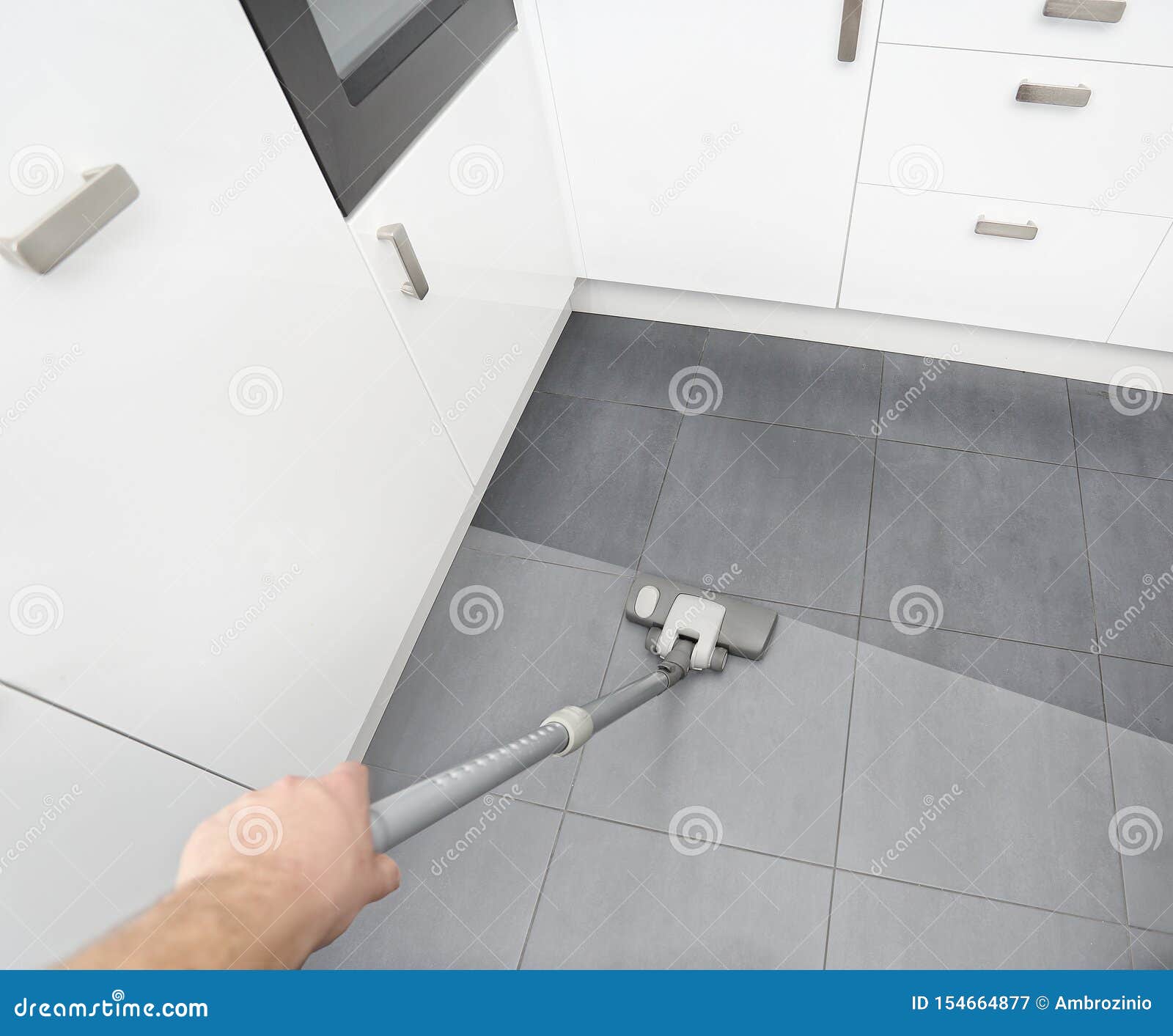 Vacuuming in the Dirty Kitchen Stock Image Image of cleaning