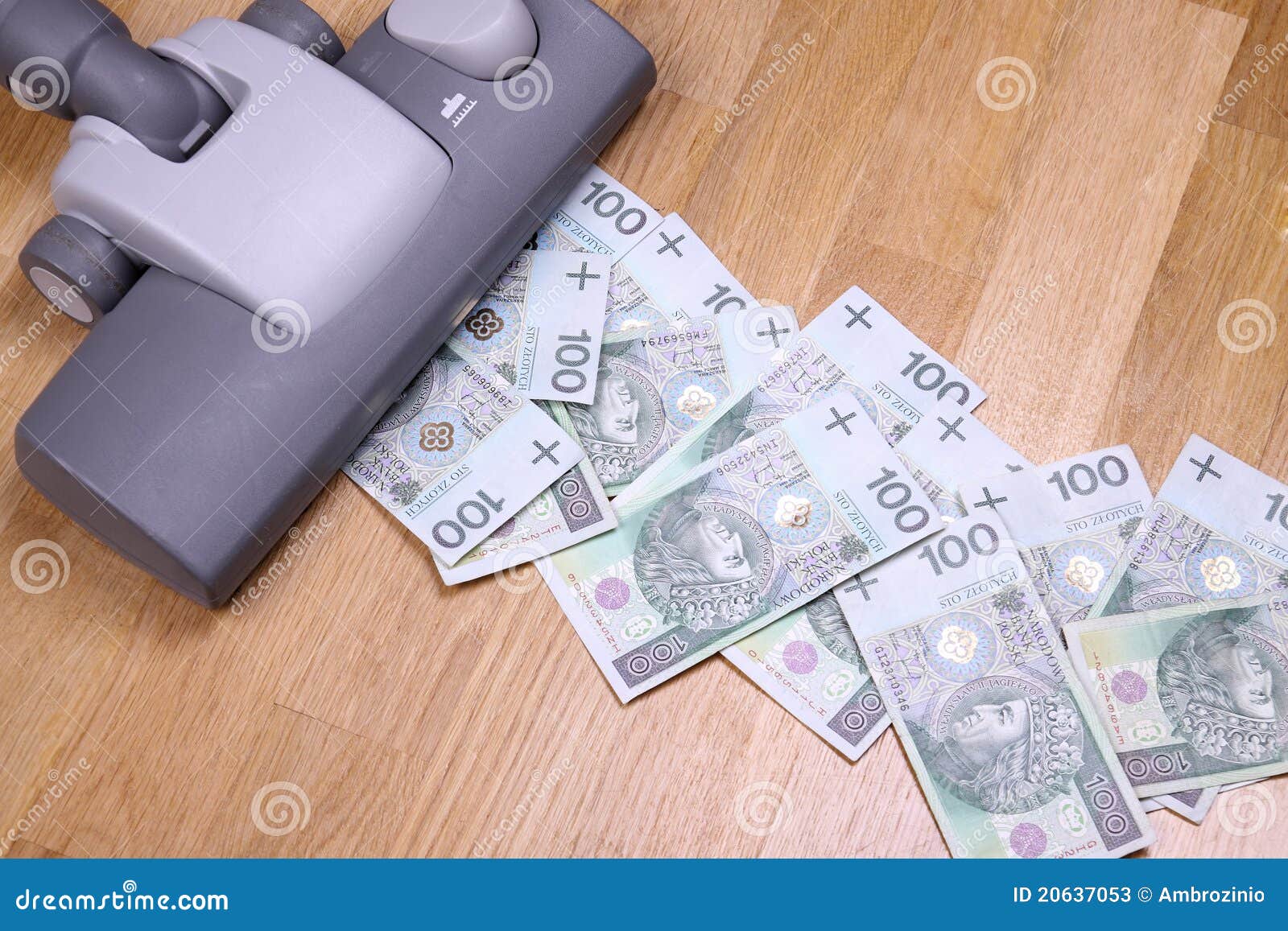 Vacuuming money stock image. Image of floor, zloty, polish 20637053