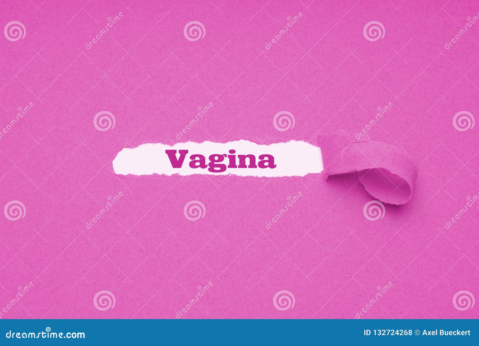 vagina word revealed underneath torn pink paper