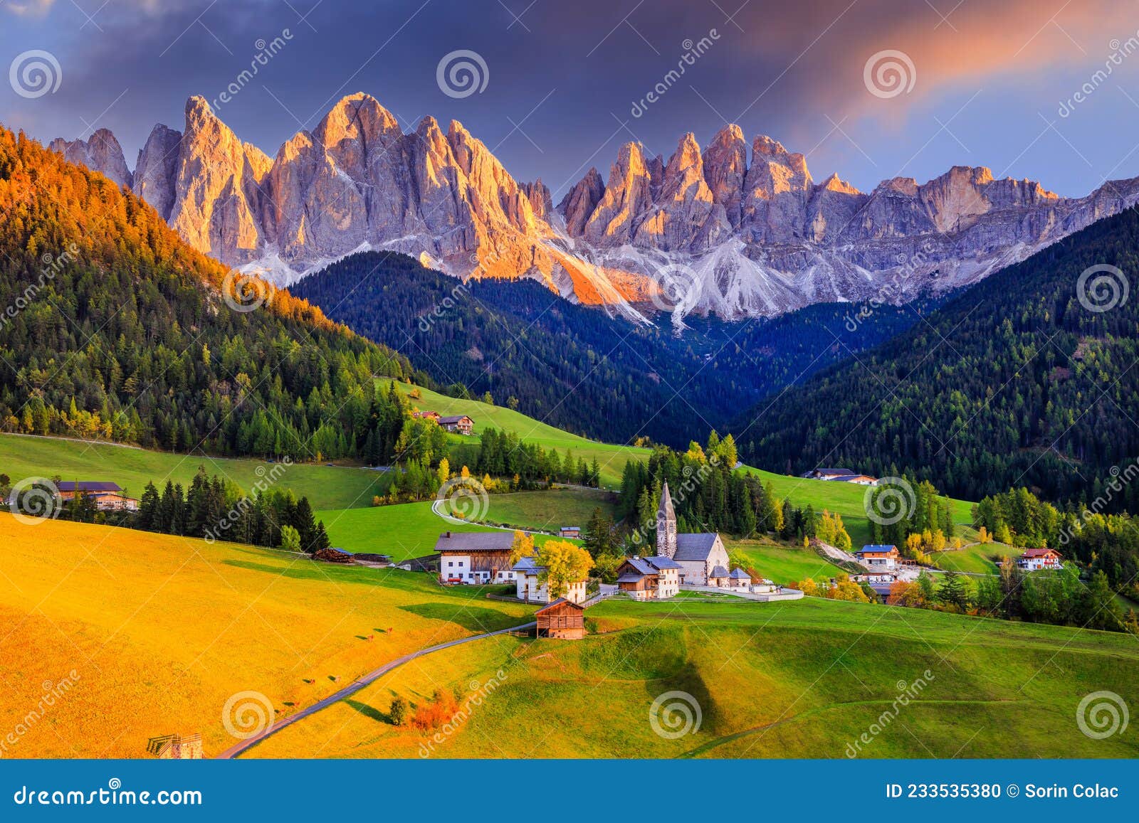 Val di Funes, Italy stock photo. Image of landscape 233535380