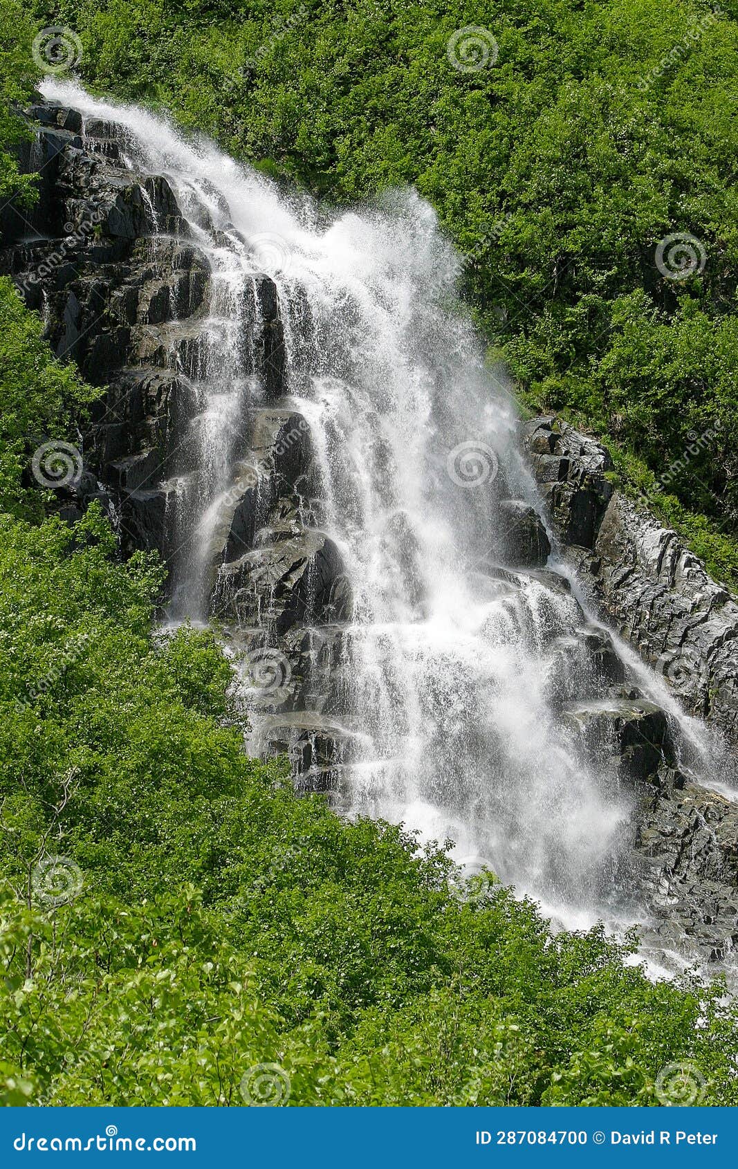 valdez alaska spring mountain waterfall