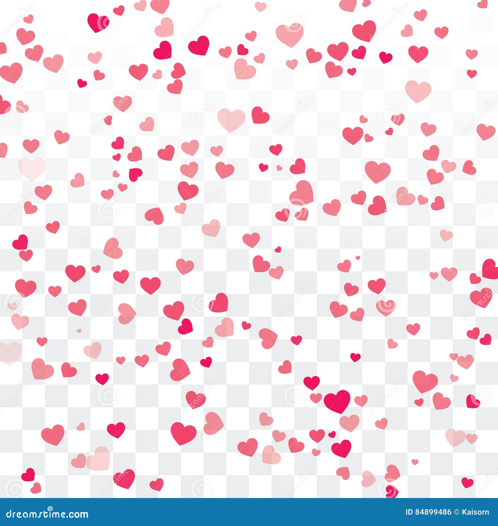 Valentine Background with Hearts on Transparent Stock Vector - Illustration  of border, backdrop: 84899486