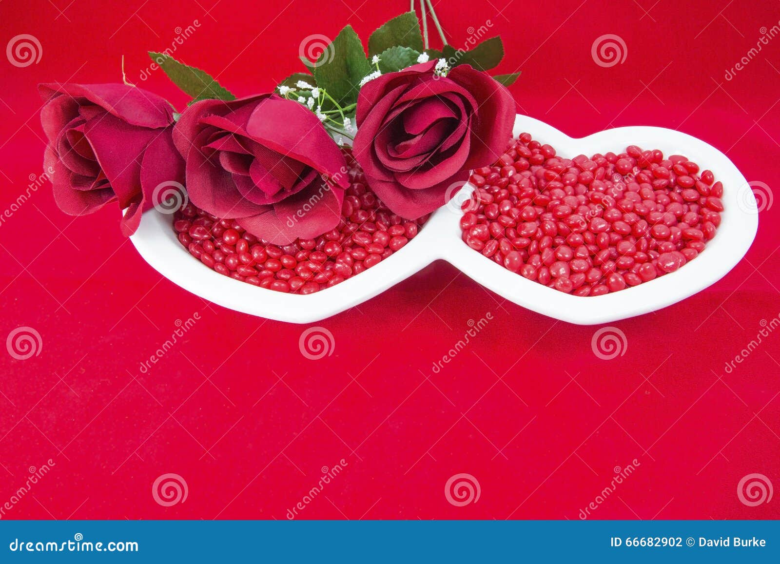 valentine card roses red candy heart dish love concept