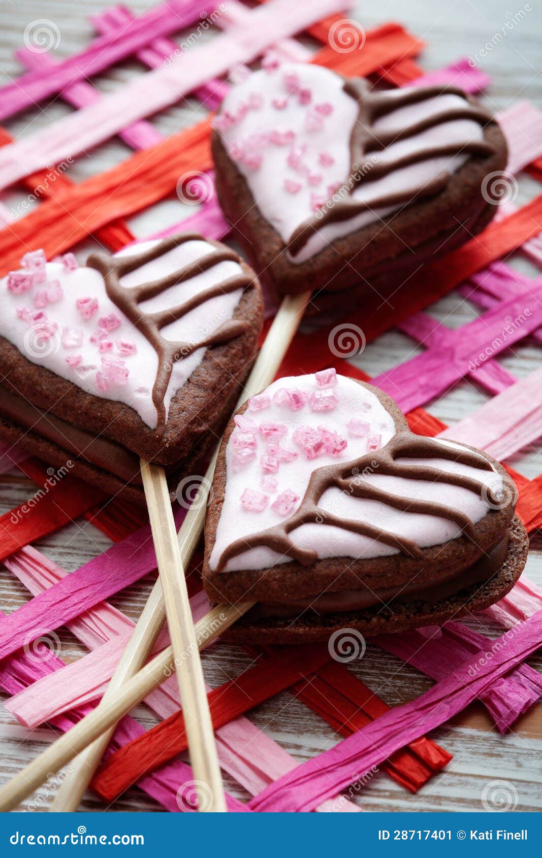 Valentine cookie pops stock image. Image of delicious - 28717401